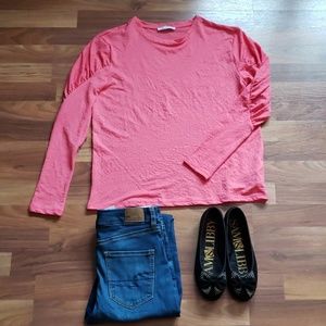 NWOT Zara Puffed Sleeve Long Sleeve T Shirt